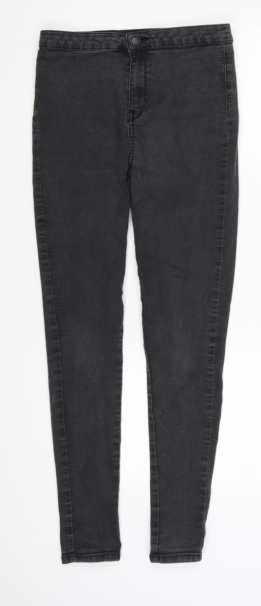 Additional front view of F&F women’s grey denim skinny jeans, size UK 28, in, 26.5-inch leg