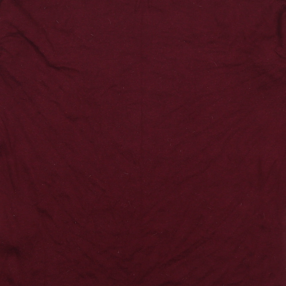 Brand and care label for Stradivarius women’s red jumper, size S, - burgundy