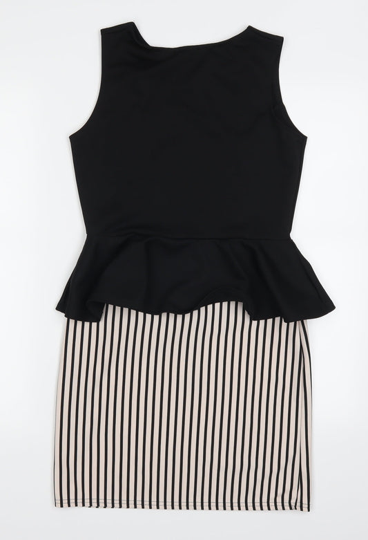 Dayla London Womens Black Striped Mini Size 12