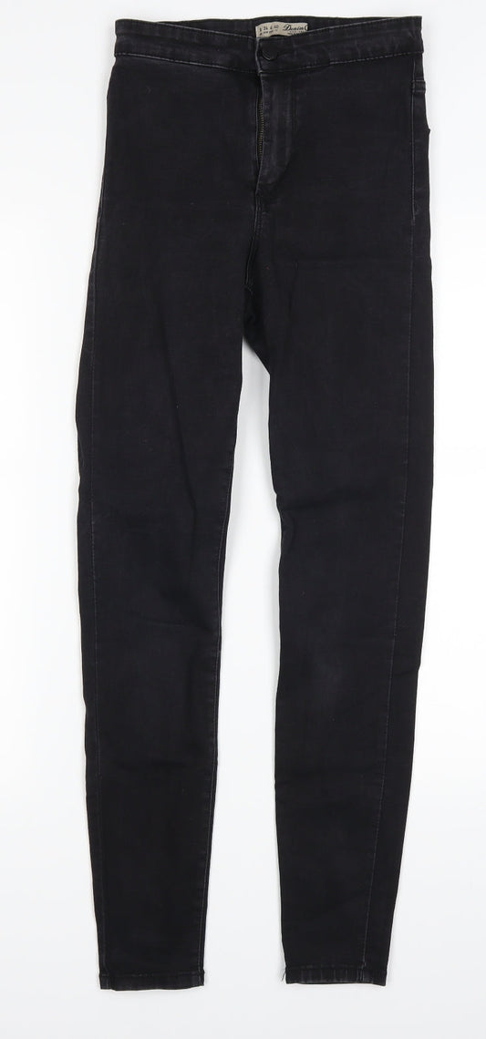 Additional front view of Denim Co women’s black denim skinny jeans, size UK 8, 29-inch leg