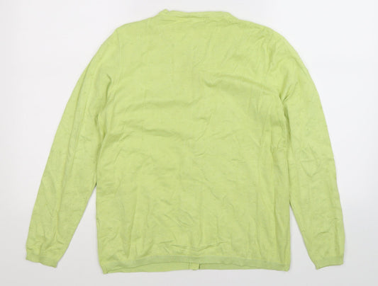B&V Womens Green Knit Cardigan Jumper Size M