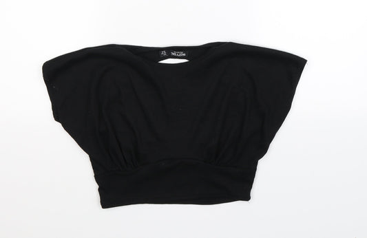 Nasty Gal Womens Black Cropped T-Shirt Size 10