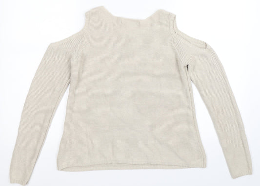 Only Womens Beige Knit Pullover Jumper Size S