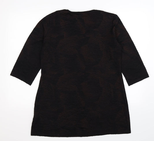 Anne Smith Womens Brown Basic T-Shirt Size XL