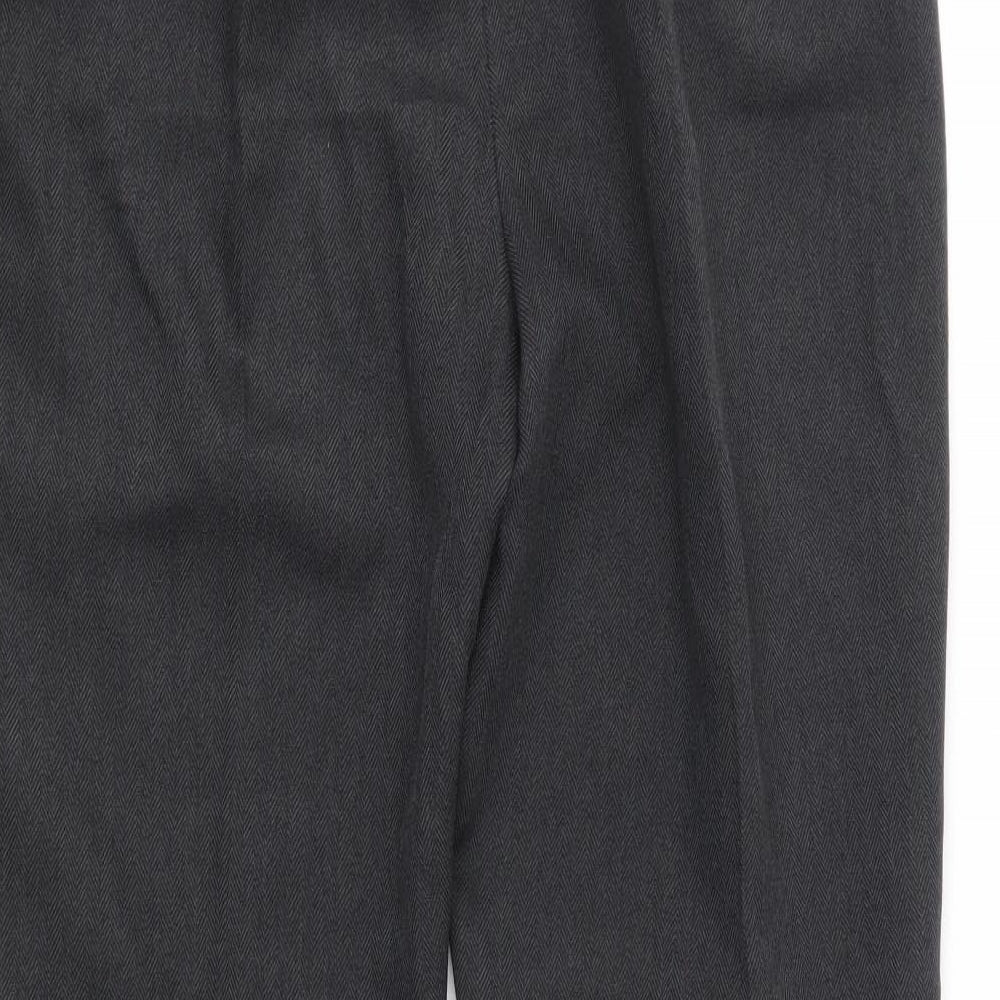 Brand and care label for Berkertex women’s grey trousers, size UK 12, 23-inch leg - elastic waist