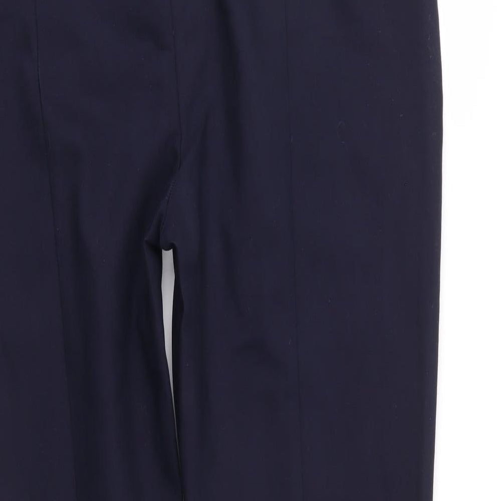 Brand and care label for Definitions women’s blue trousers, size UK 12, 26-inch leg