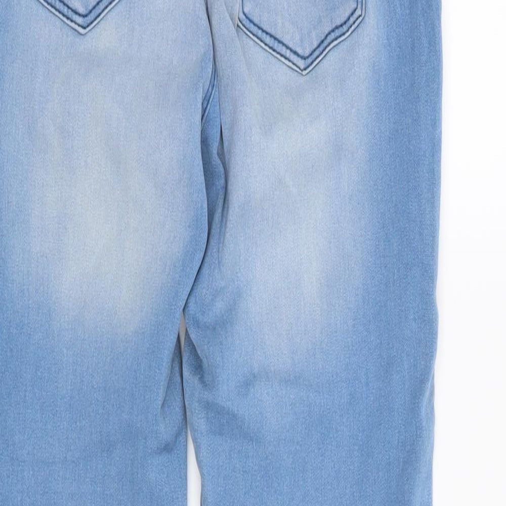 Brand and care label for Denim & Co. women’s blue straight jeans, size UK 8, 26-inch leg