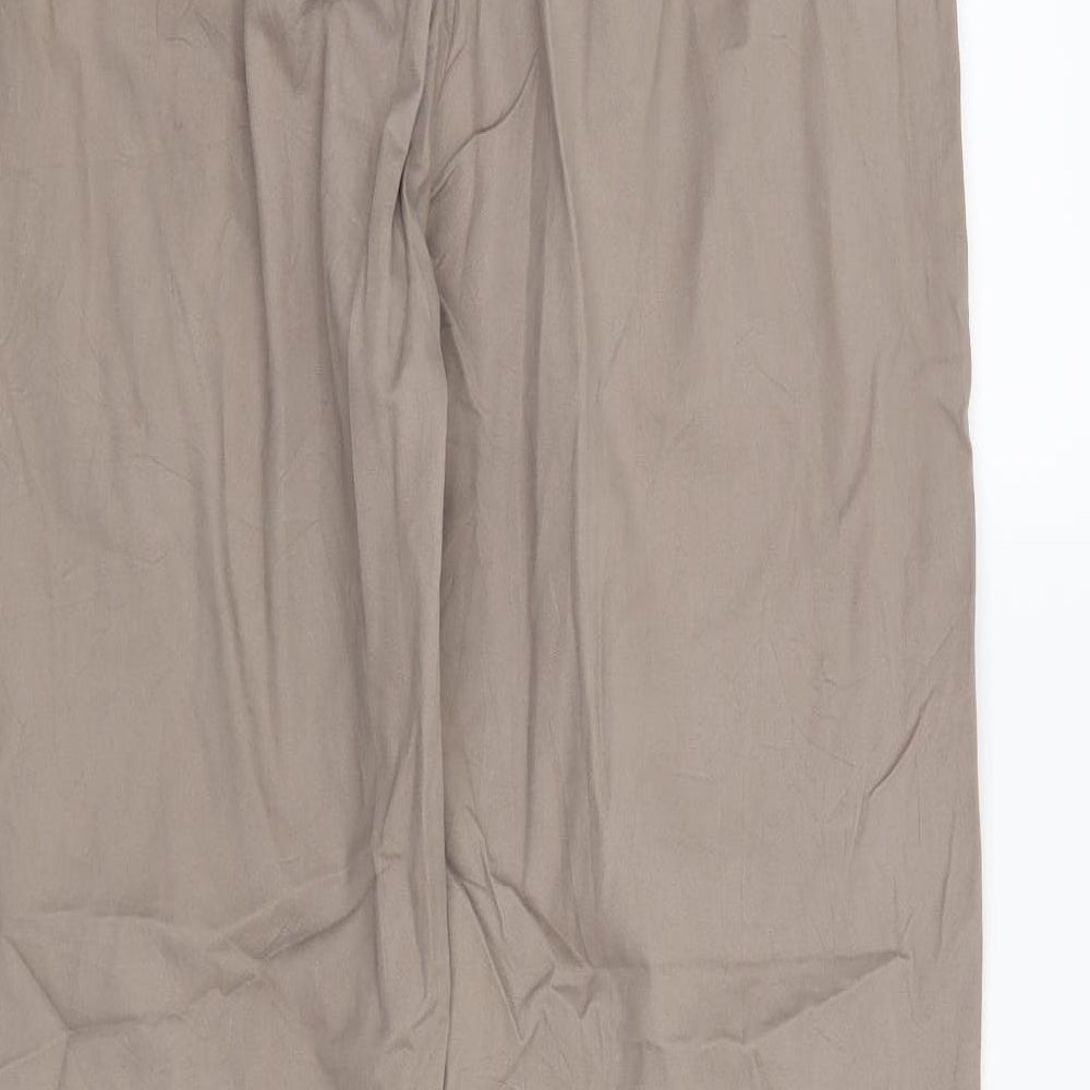 Brand and care label for Hallhuber women’s beige chino trousers, size UK 10, 29-inch leg
