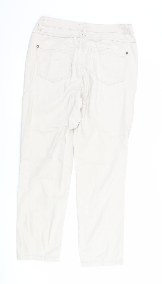 Laura Torelli collection Womens Ivory Denim Straight Jeans Size 10 L27 in