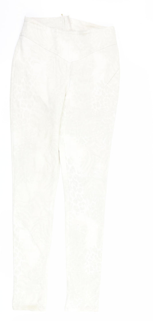 VERO MODA Womens Ivory Animal Print Denim Skinny Jeans Size S L32 in