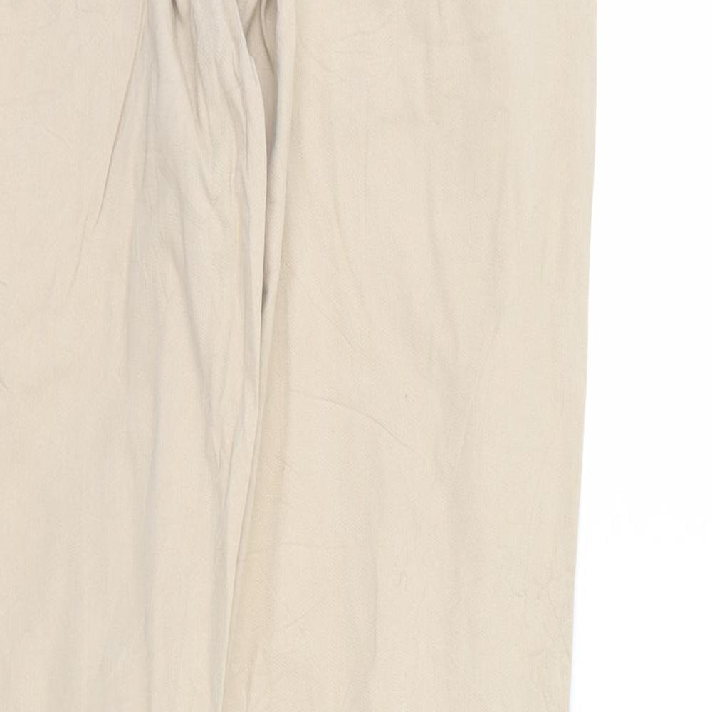 Brand and care label for Sutherland women’s brown chino trousers, size UK 30, in, 28-inch leg