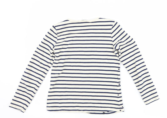 George Girls Blue Striped Pullover Sweatshirt Size 8-9 Years - smile