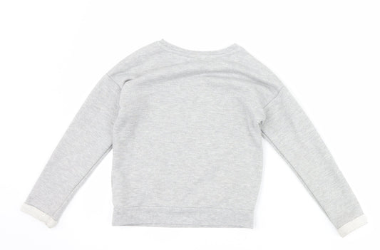George Girls Grey Animal Print Pullover Sweatshirt Size 6-7 Years - graphic