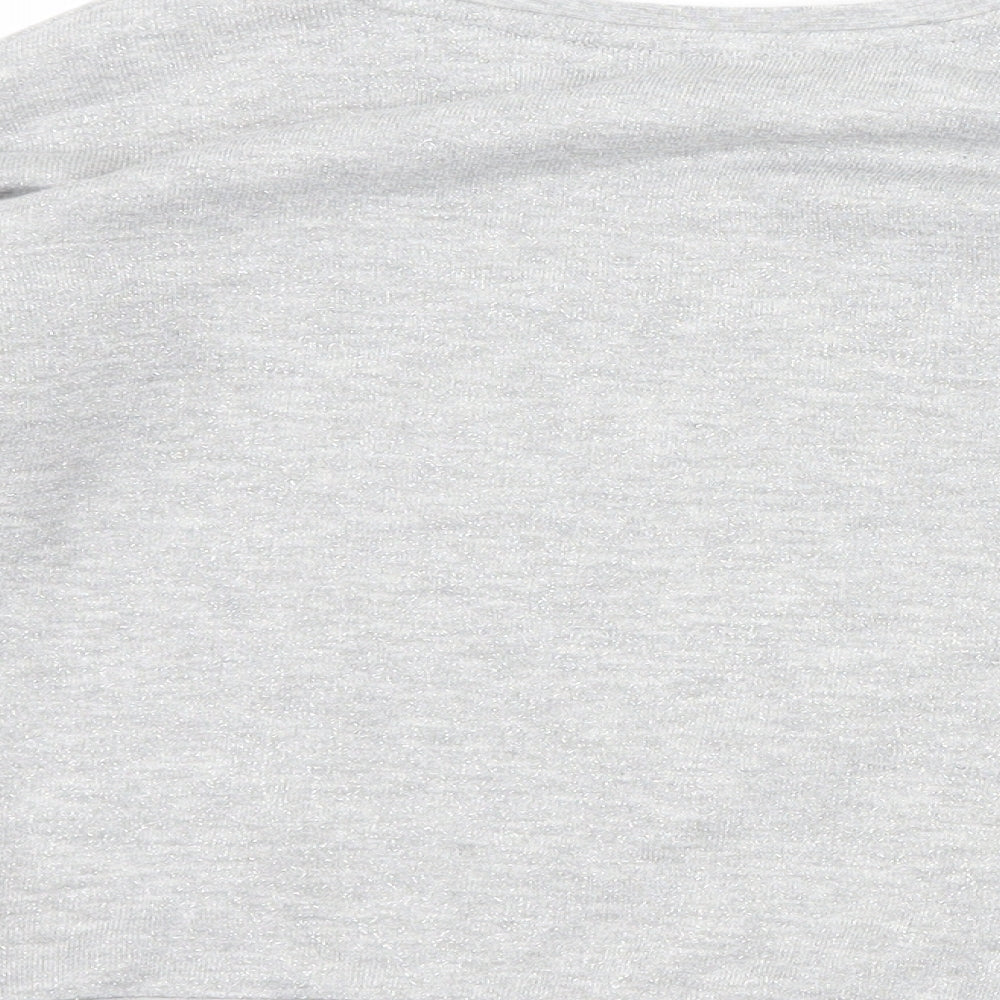 Brand and care label for George girls’ grey animal print pullover sweatshirt, size 6-7, years - graphic