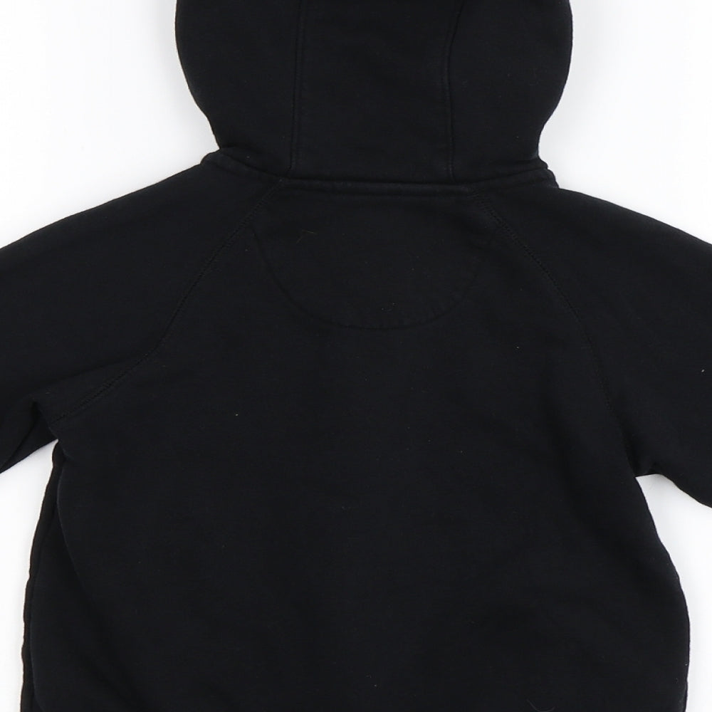 Brand and care label for Matalan boys’ black full zip hoodie, size 5, years