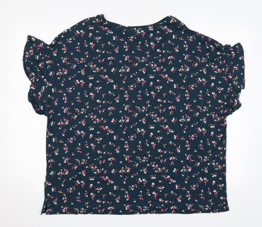 Marks and Spencer Womens Green Floral Pyjama Top Size 20