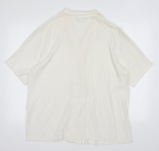 Classic Womens Ivory Basic Button-Up Size 20
