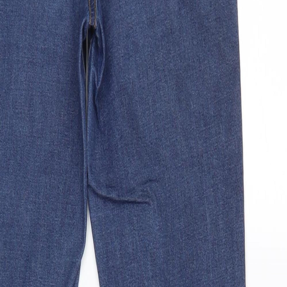 Brand and care label for Denim & Co. women’s blue straight jeans, size UK 8, 29-inch leg
