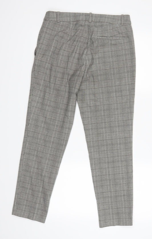 H&M Womens Brown Plaid Trousers Size 38 L26 in