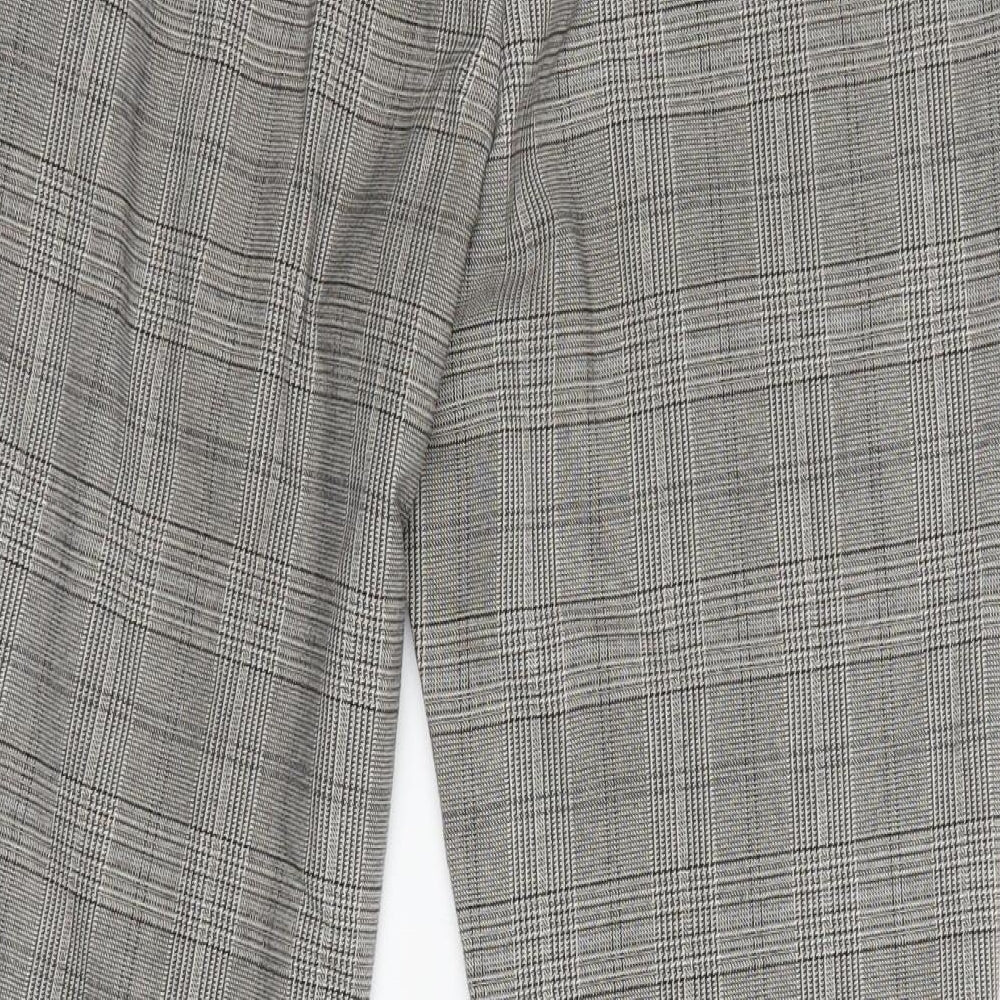 H&M Womens Brown Plaid Trousers Size 38 L26 in