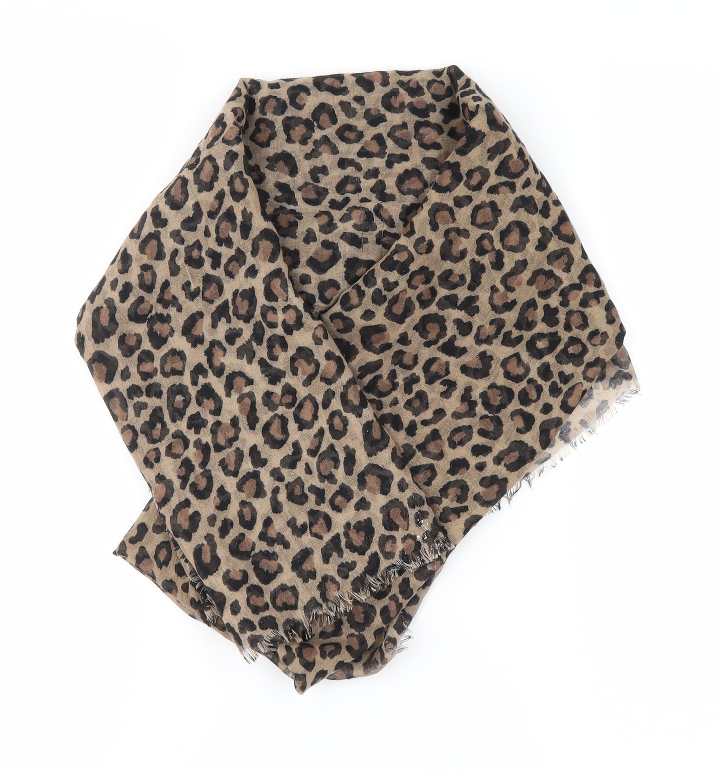 no brand Womens Beige Animal Print Microfibre Scarf