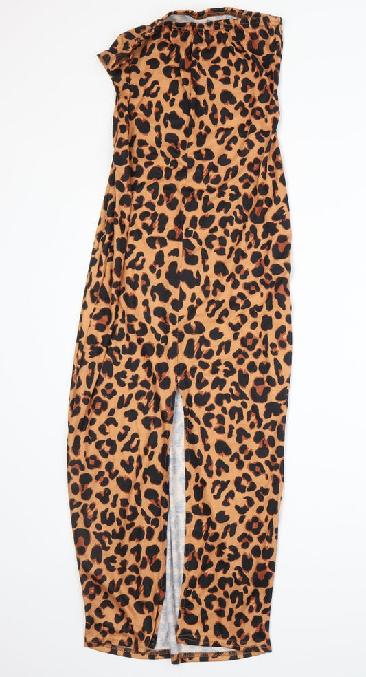 In the Style Womens Orange Animal Print Straight & Pencil Set Size 8