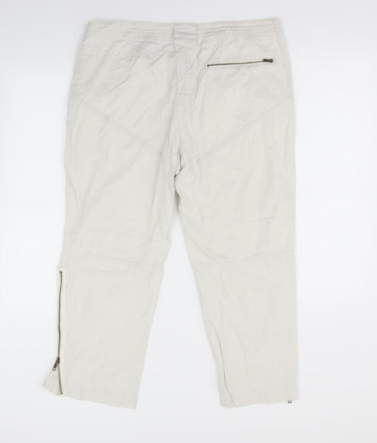 Lindex Womens Ivory Trousers Size 14 L24 in