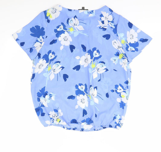 Bonmarché Womens Blue Floral Basic Blouse Size 12