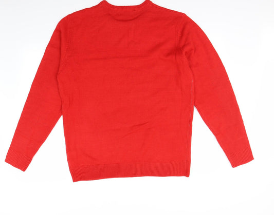 Studio Mens Red Pullover Jumper Size XL
