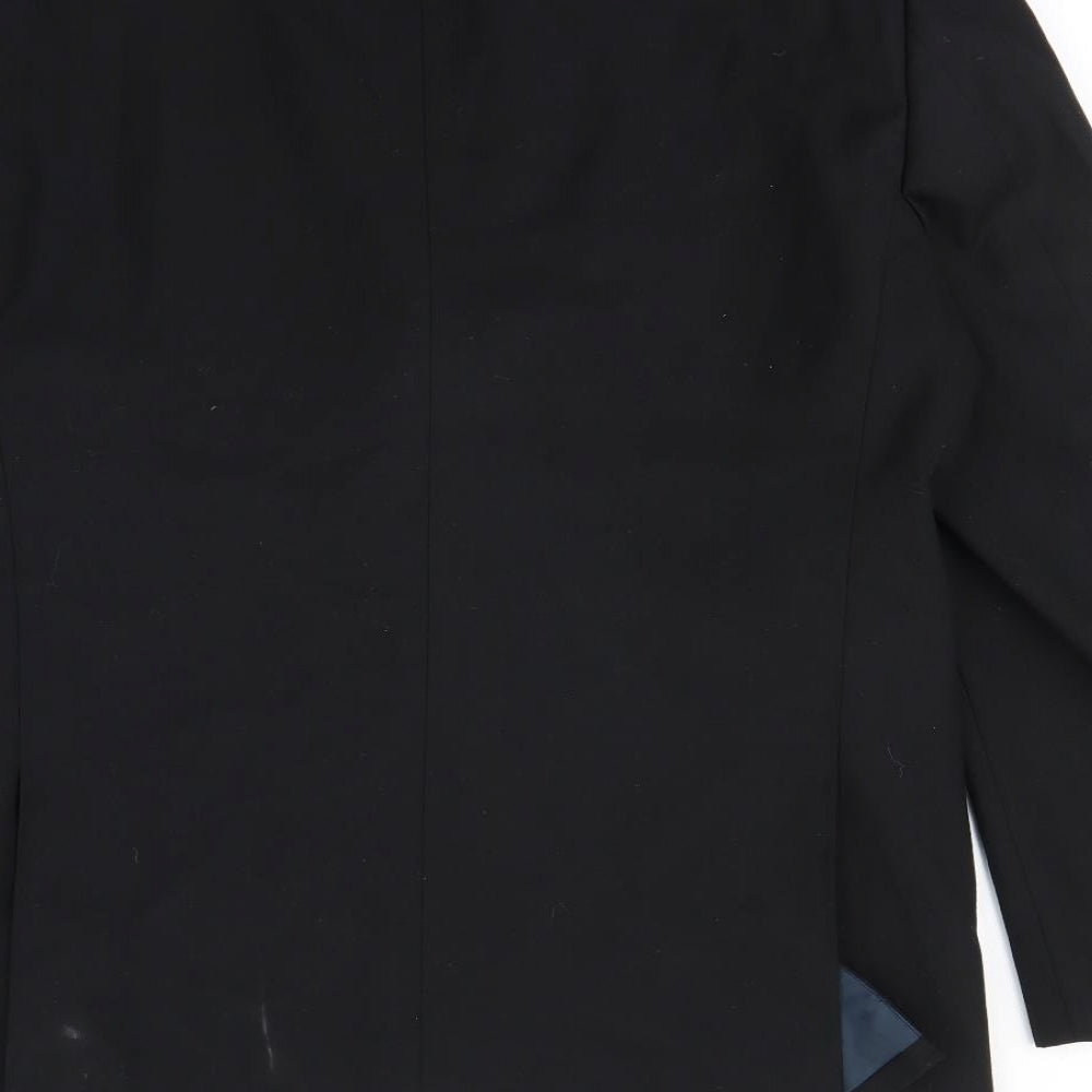 Brand and care label for Preworn men’s black jacket blazer, size L