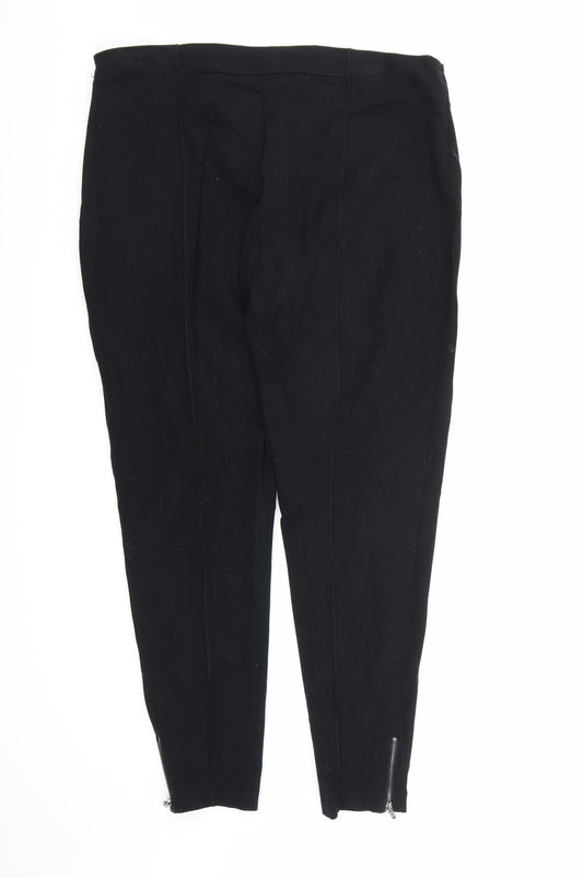 Marks and Spencer Womens Black Rayon Trousers Size 16 L26 in
