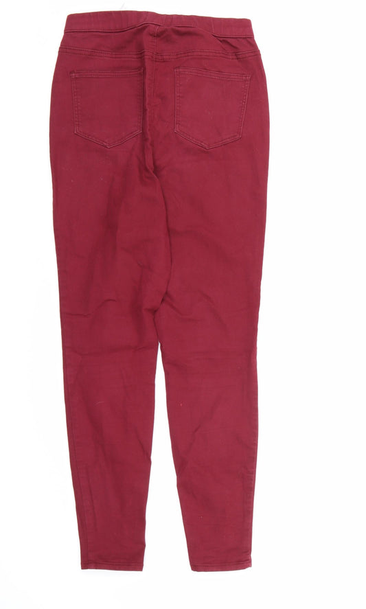 Papaya Womens Red Denim Jegging Jeans Size 10 L26 in