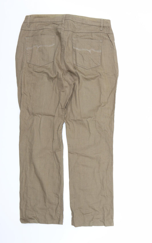 Fairfield Womens Green Denim Straight Jeans Size 16 L30 in