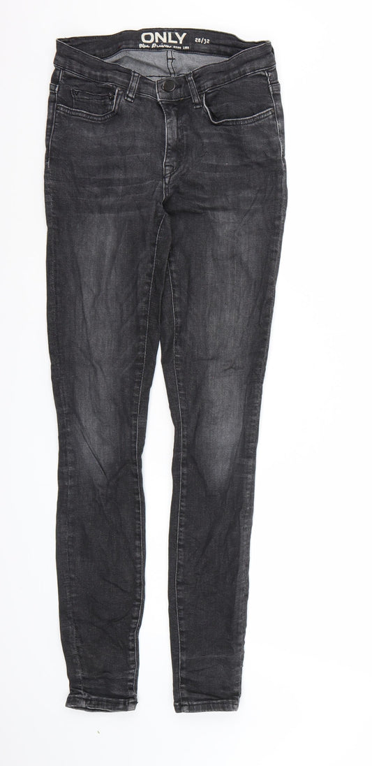 Only Mens Black Denim Skinny Jeans L32 in