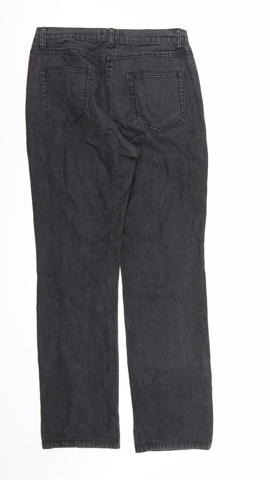 Bexleys Womens Black Denim Straight Jeans Size 12 L32 in