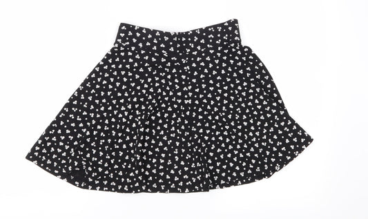Clockhouse Womens Black Floral Skater Skirt Size S