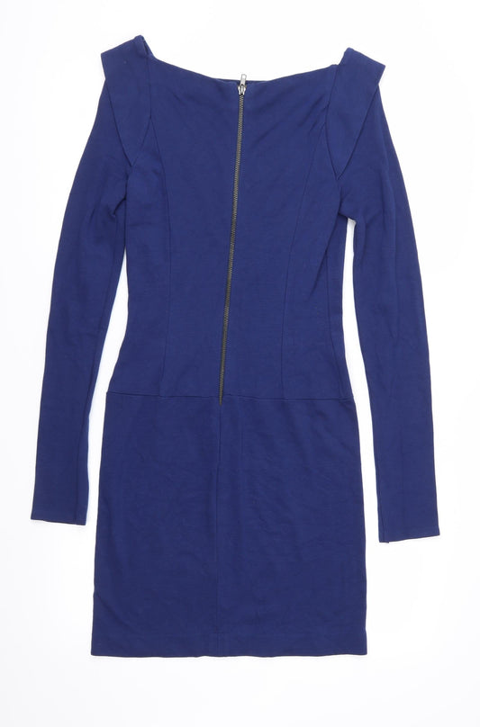 French Connection Womens Blue Jersey Sheath Size 10
