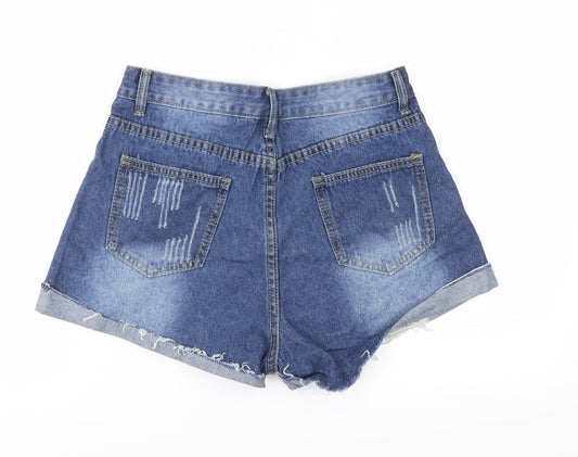 Falmer Heritage Womens Blue Denim Cut-Off Shorts Size S - distressed