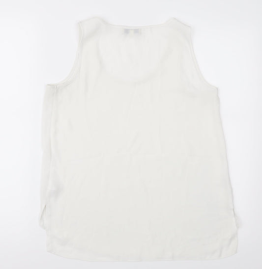 Papaya Womens White Chiffon Basic Blouse Size 8