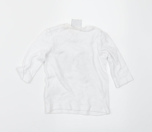 MINI MEL Girls White Basic T-Shirt Size 3-6 Months