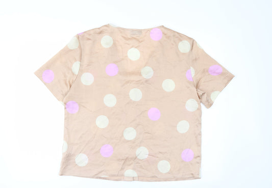 ASOS Womens Orange Polka Dot Basic Button-Up Size 10
