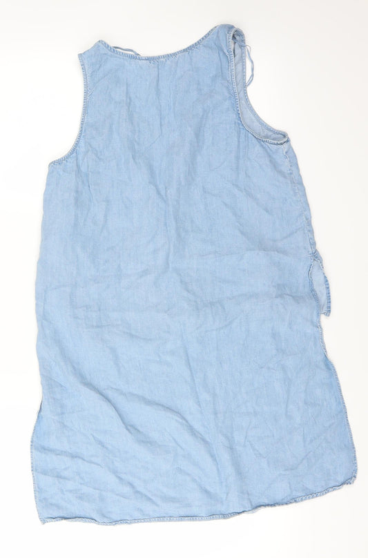 Zara Womens Blue Basic Blouse Size M - DIP HEM