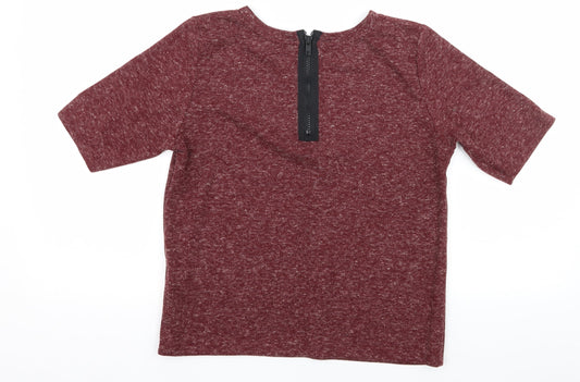 Topshop Womens Red Jersey Basic T-Shirt Size 8