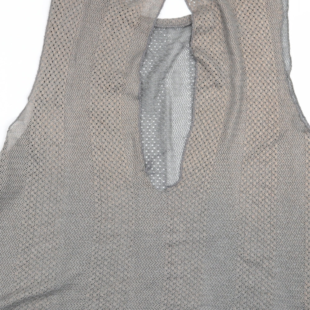 River Island Womens Grey Striped Vest Jumper Size M