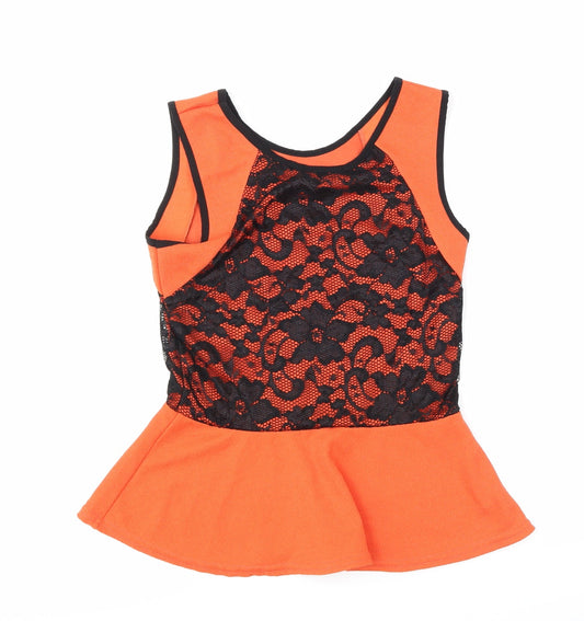 KIAH Womens Orange Basic Tank Size 12