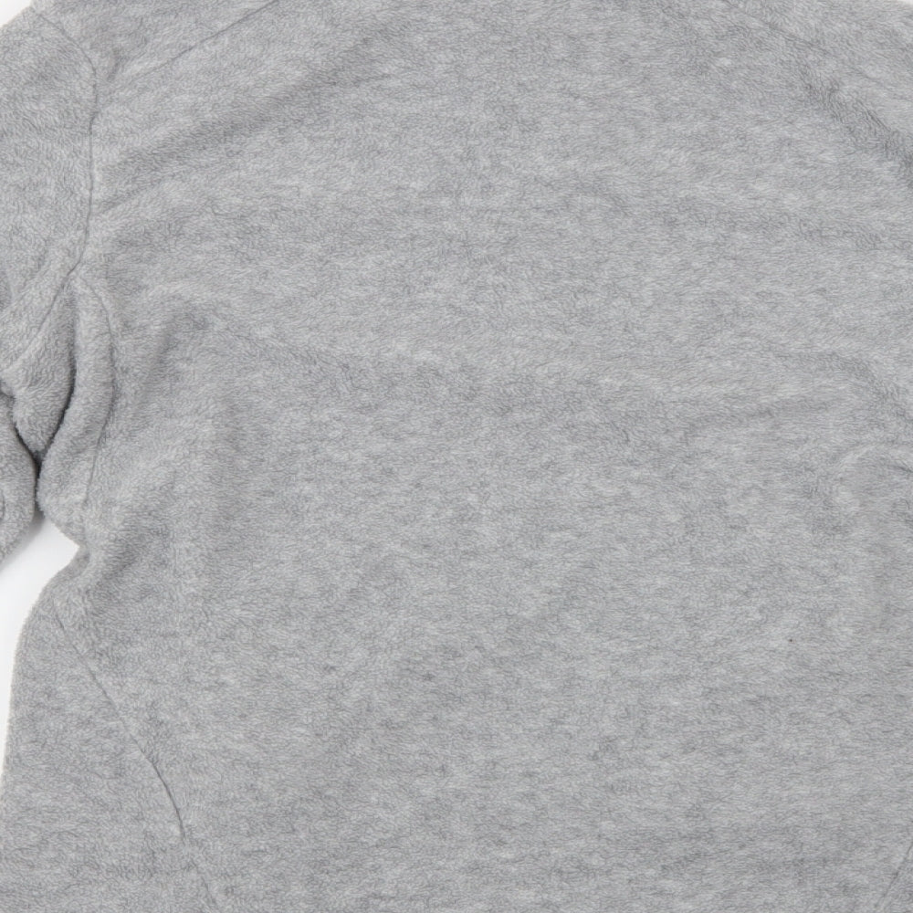 Brand and care label for women’s grey full zip sweatshirt