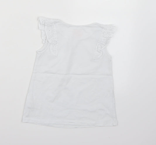 NEXT Girls White Basic Tank Size 5-6 Years