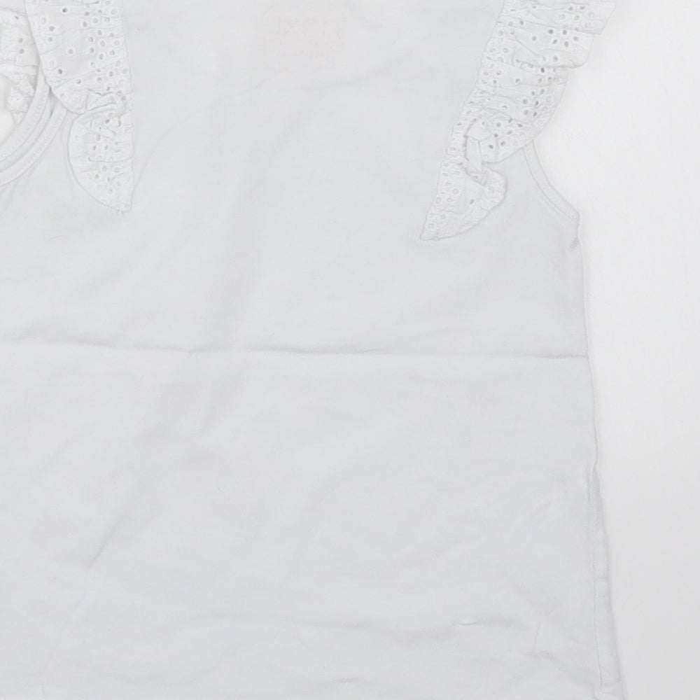 NEXT Girls White Basic Tank Size 5-6 Years