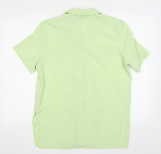 Design Essentials Womens Green Basic Button-Up Size 14
