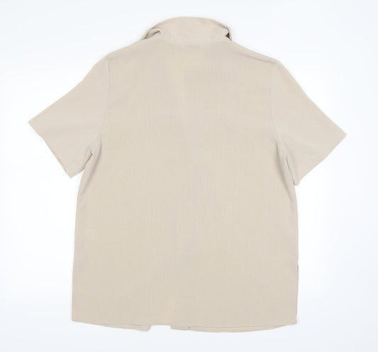 Berkertex Womens Brown Basic Button-Up Size 16